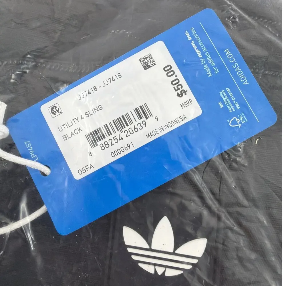 Adidas Black Utility 4 Sling Bag Size One Size